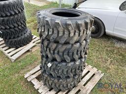 Set of 4 2022 12-16.5 Skid Steer Tires