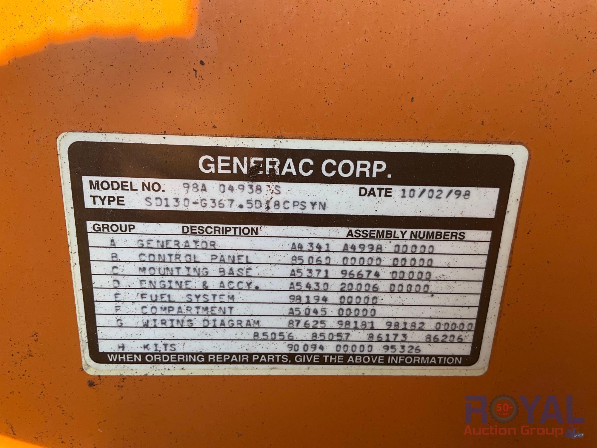 Generac 98A04938-S 130KW Generator