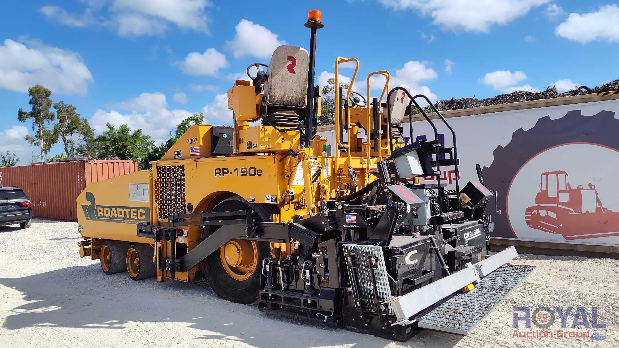 2019 Roadtec RP-190E Road Paver w/ Carlson EZV Screed & MOBA Guardian Sonic Controller