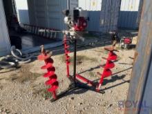 Ground Hog Two Man Auger With 3 Bits And Stand