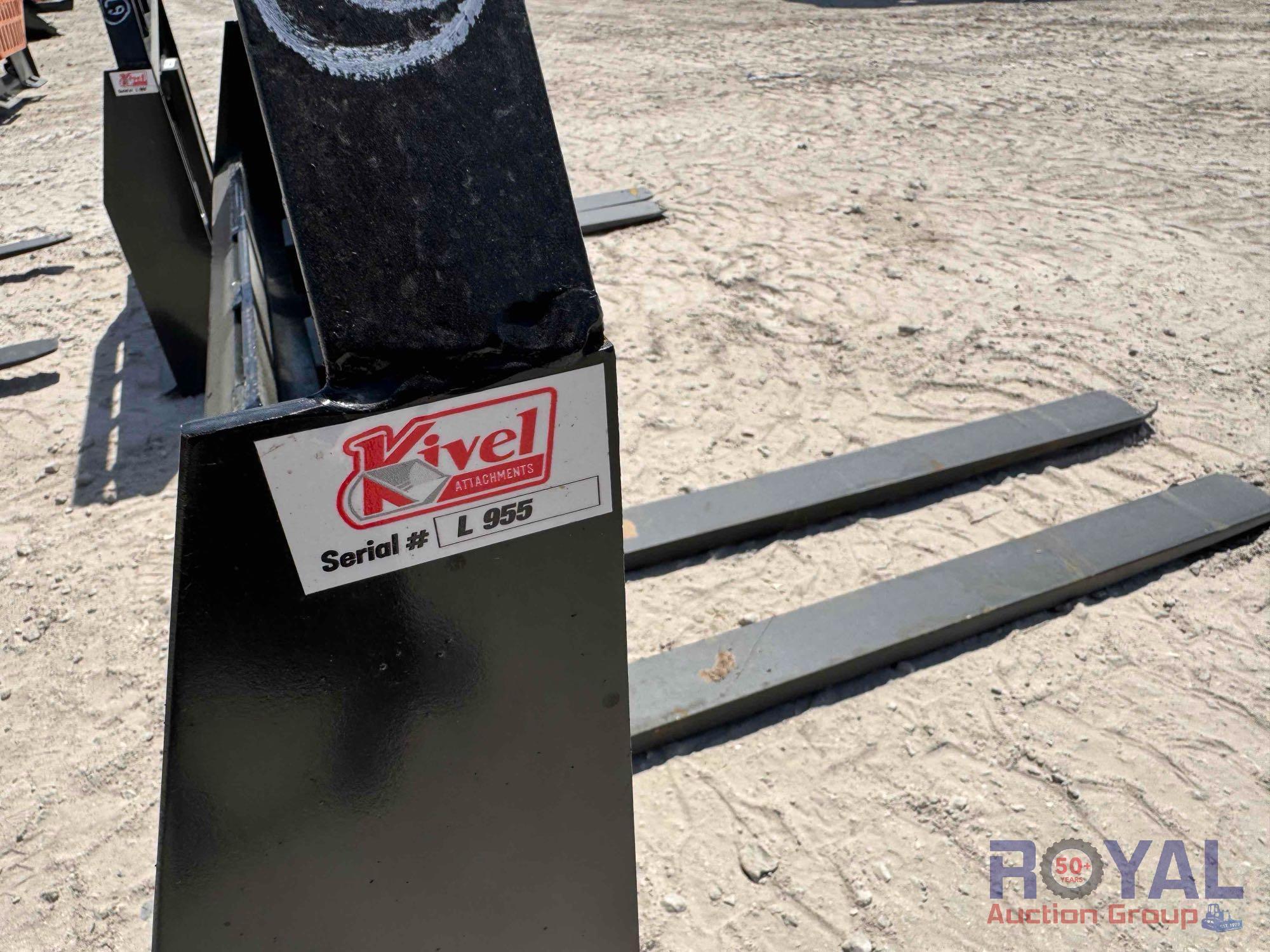 2024 Kivel 48in 3500lbs Skid Steer Fork Attachment