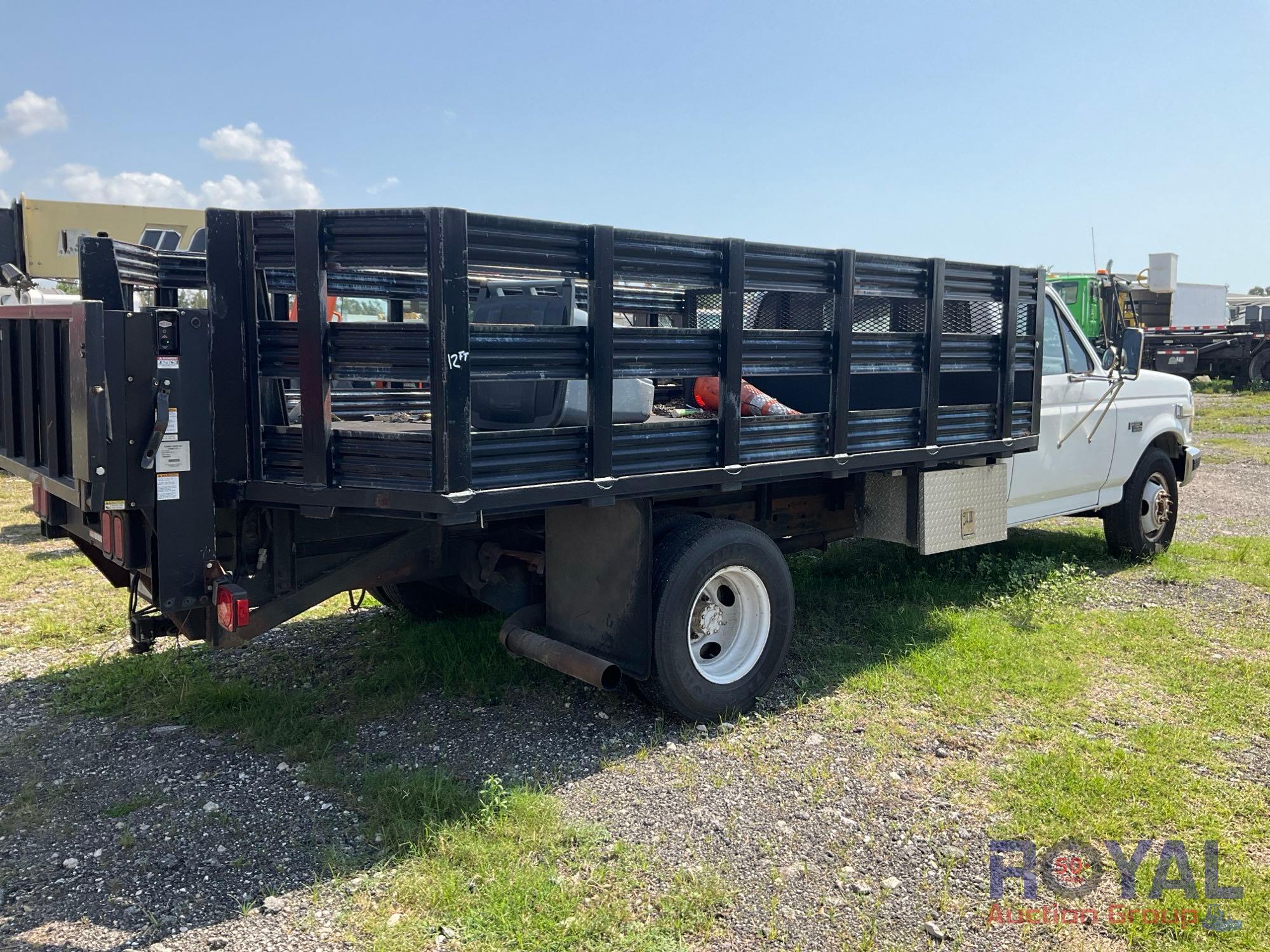 1997 Ford F350 12FT Stake Body Flatbed Truck