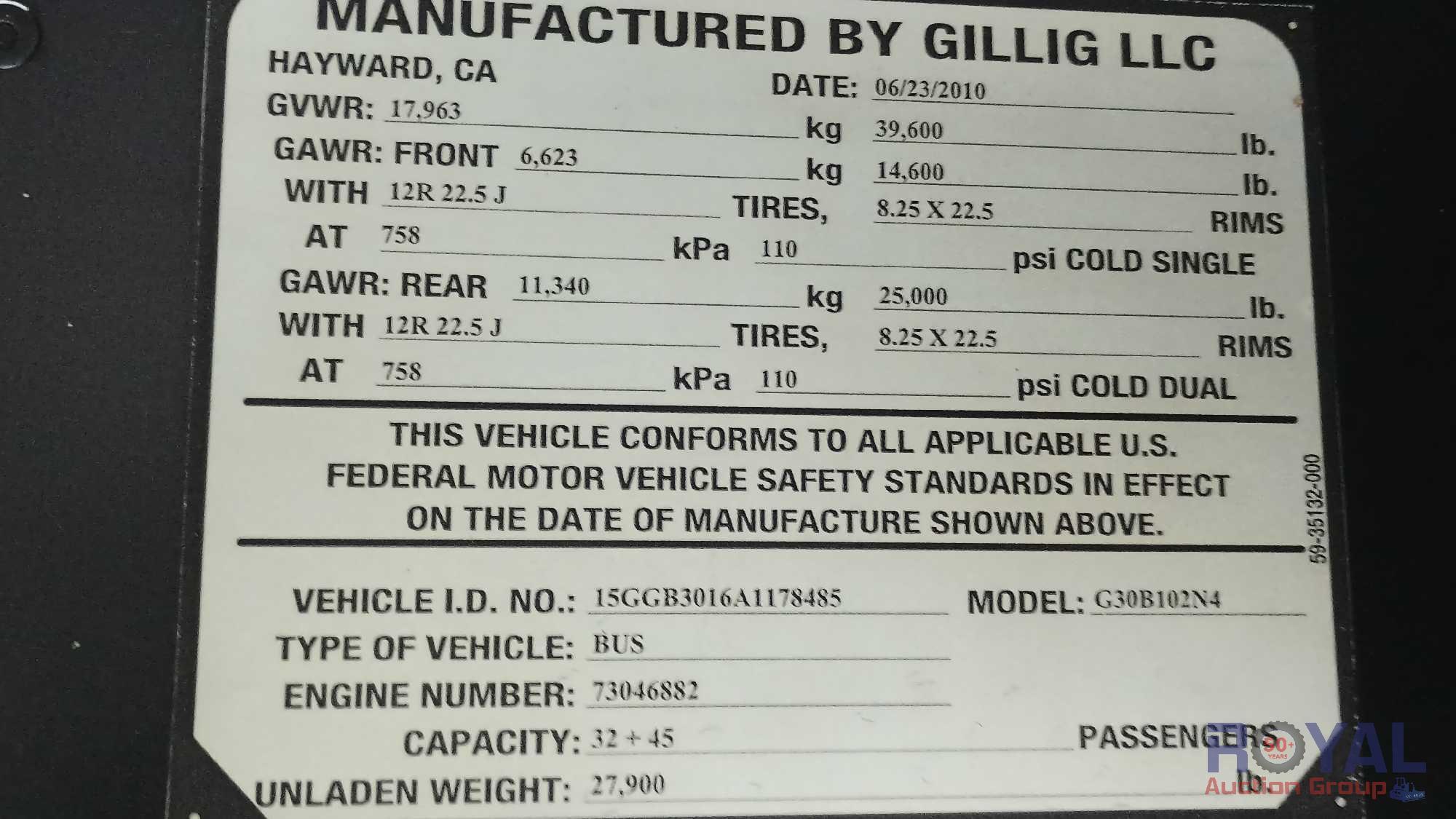 2007 Gillig G30B102N4 Low Floor Passenger Bus