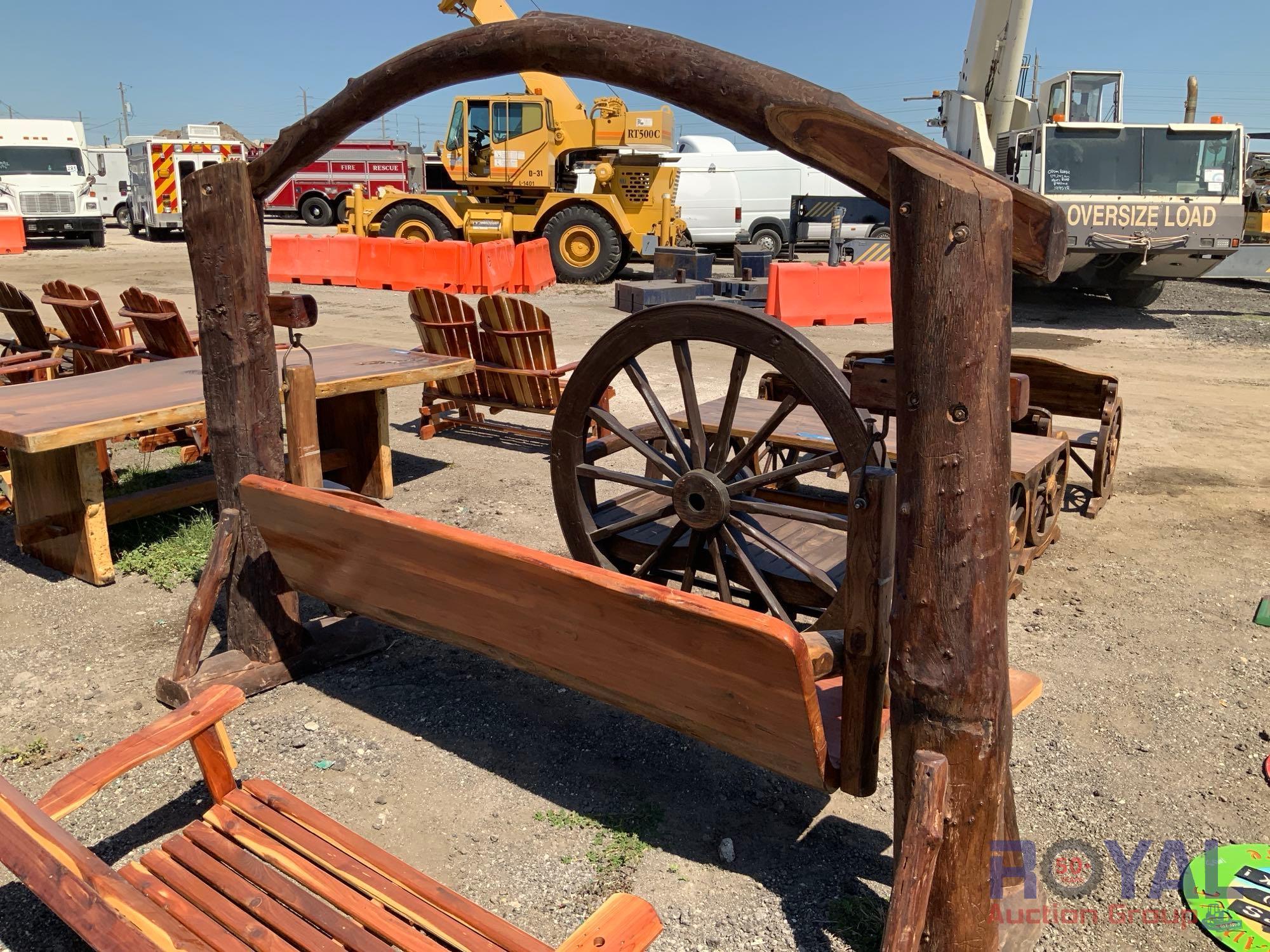 Decorative Wood Bench Swing