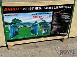 2024 20ft x 30ft Diggit Metal Garage Carport Shed