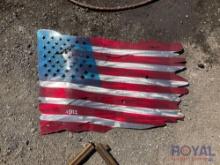 Tin American Flag Sign