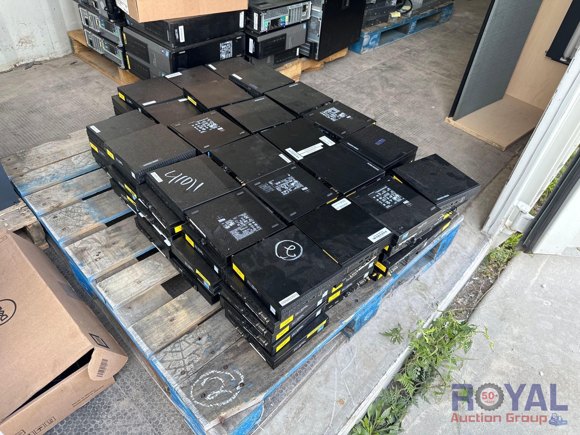 Pallet of Mini Desktop Computers With Power Cords