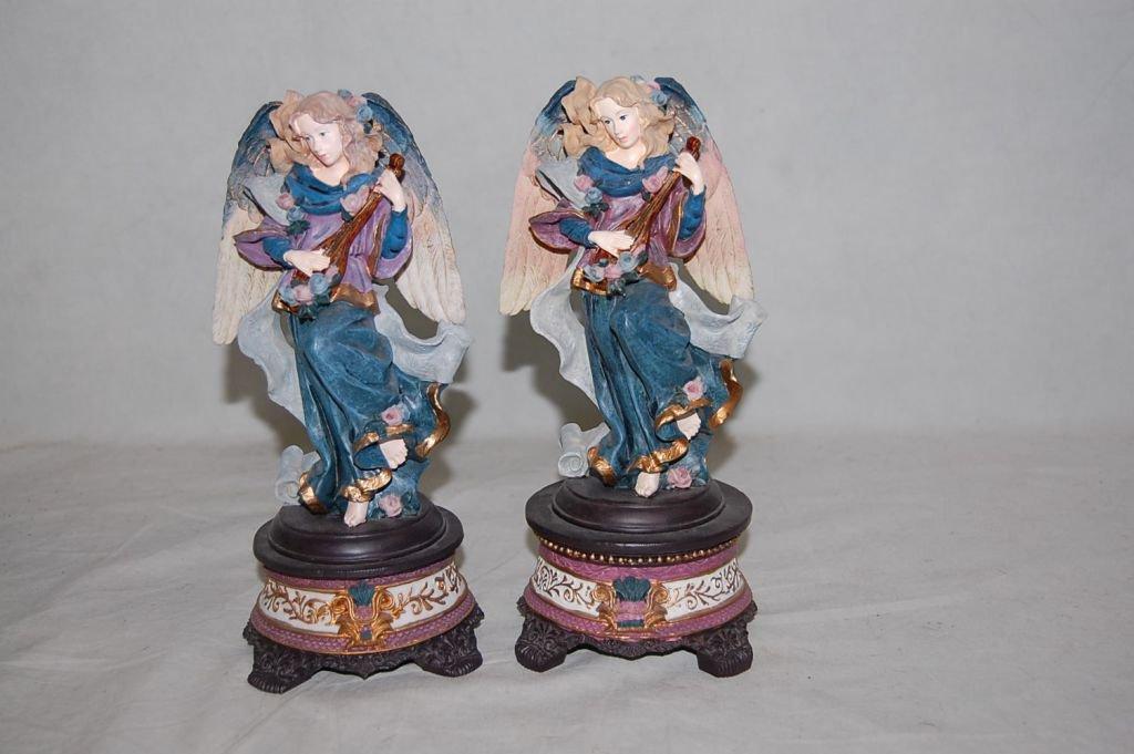 p140-520-30089- Pair of Angel Figurine/Music Boxes