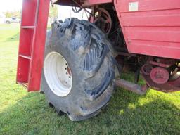 White 8900 Harvest Boss Combine with 2 Heads, White Kwik-Cut & 706N Corn head.