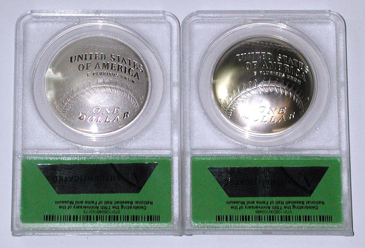 2014 UNC & PROOF BASEBALL DOLLARS - SIGNED by REGGIE JACKSON - ANACS 70