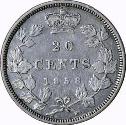 CANADA - 1858 20 CENT PIECE