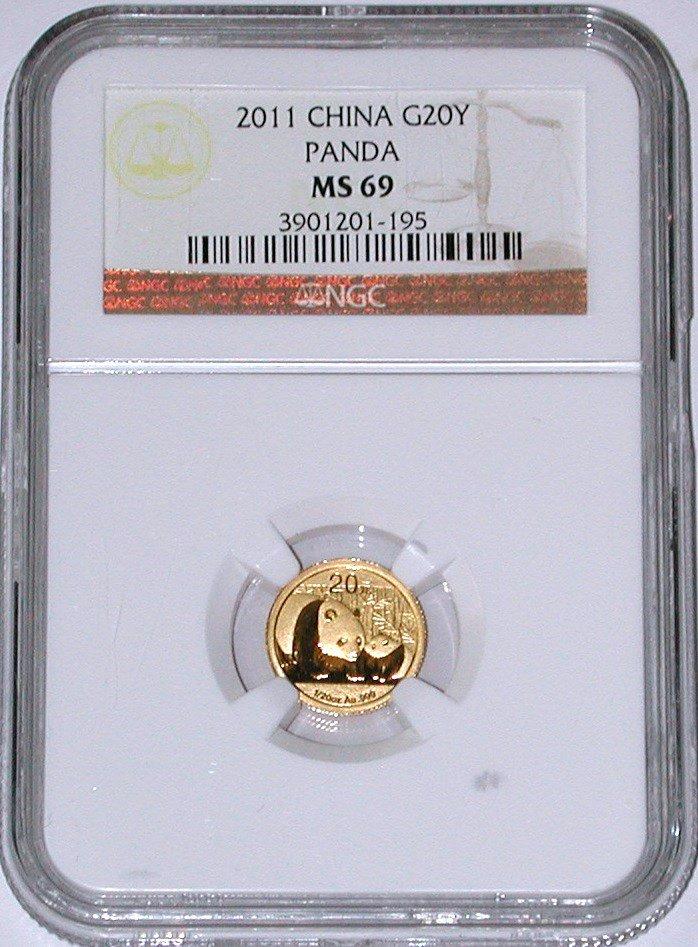 2011 CHINA 20 YUAN GOLD PANDA - NGC MS69