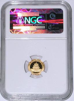 2012 CHINA 20 YUAN GOLD PANDA - NGC MS69 EARLY RELEASES