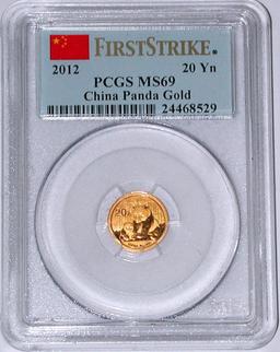 2012 CHINA 20 YUAN GOLD PANDA - PCGS MS69 FIRST STRIKE