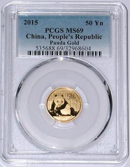 2015 CHINA 50 YUAN GOLD PANDA - PCGS MS69