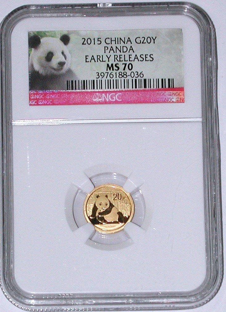 2015 CHINA 20 YUAN GOLD PANDA - NGC MS70 EARLY RELEASES