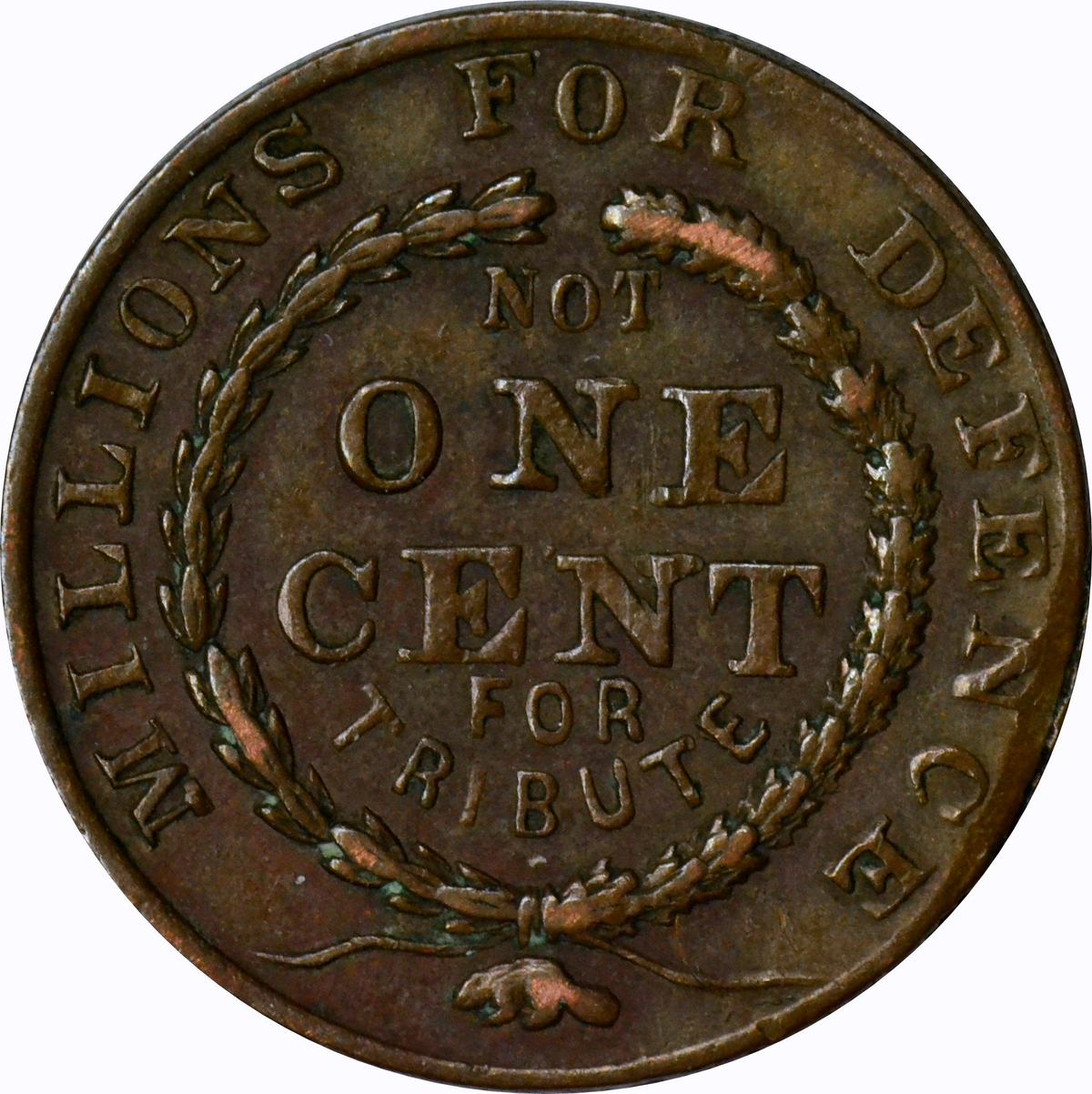 1863 CIVIL WAR PATRIOTIC TOKEN - MILLIONS FOR DEFENCE