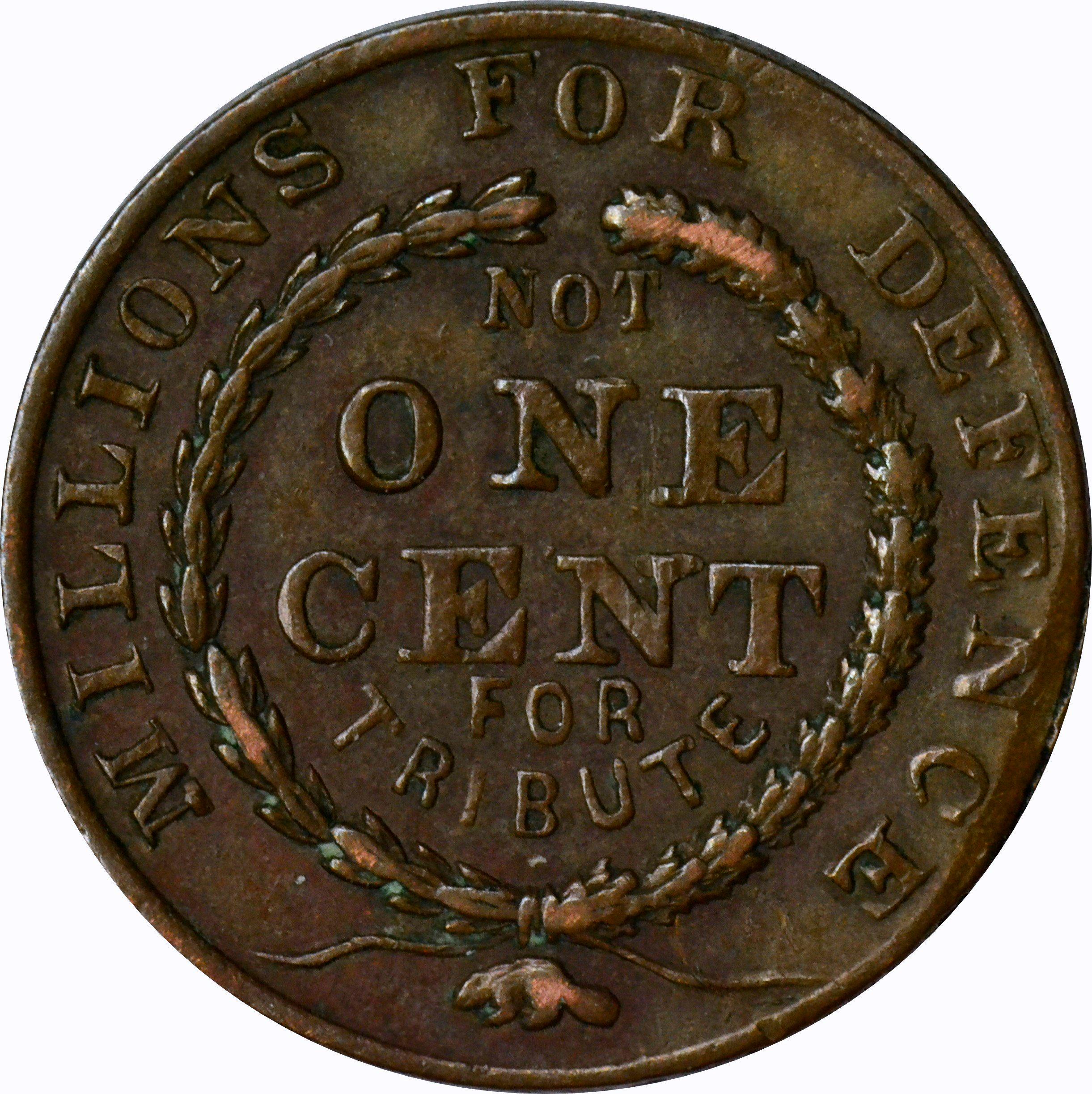 1863 CIVIL WAR PATRIOTIC TOKEN - MILLIONS FOR DEFENCE