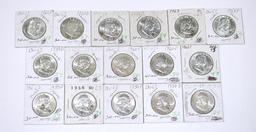 16 UNCIRCULATED FRANKLIN HALVES - 1957 to 1963