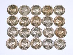 20 AU/UNC 1950-D JEFFERSON NICKELS from an ORIGINAL ROLL