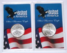 TWO (2) SILVER EAGLES in SPECIAL CASES - 2003 & 2004