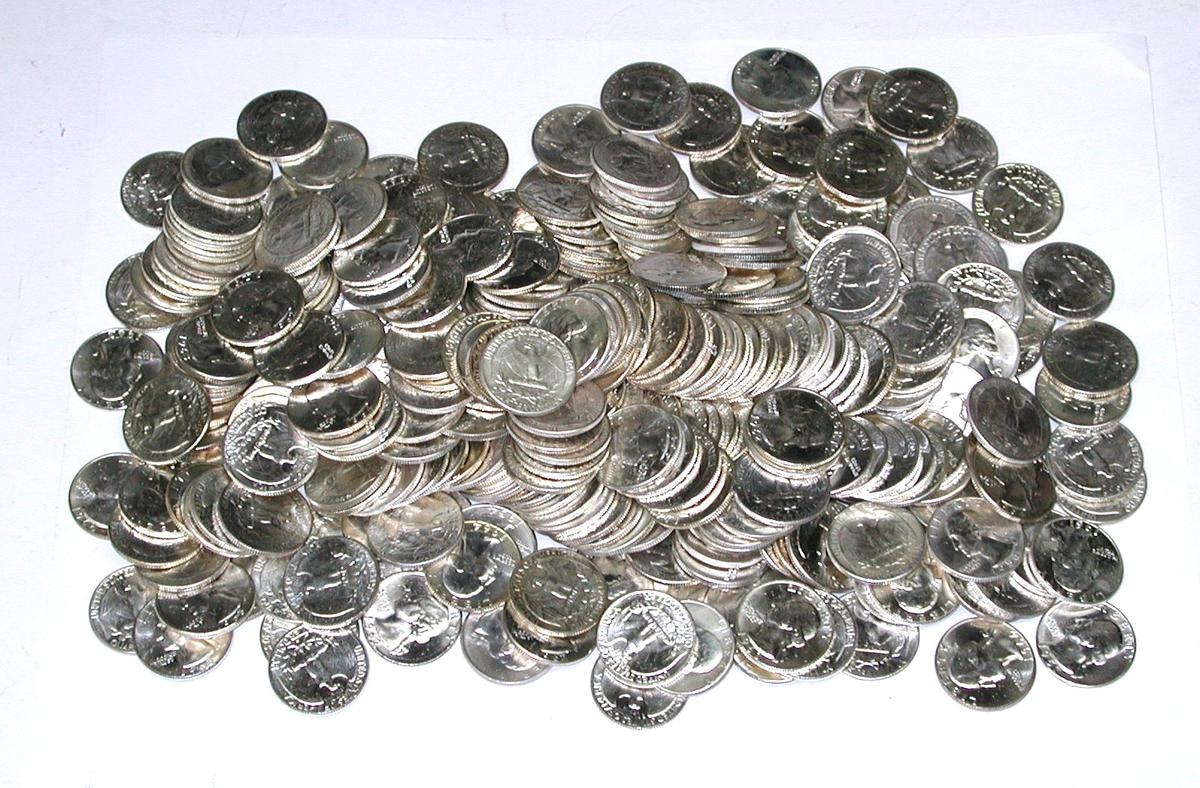 327 UNCIRCULATED 90% SILVER WASHINGTON QUARTERS