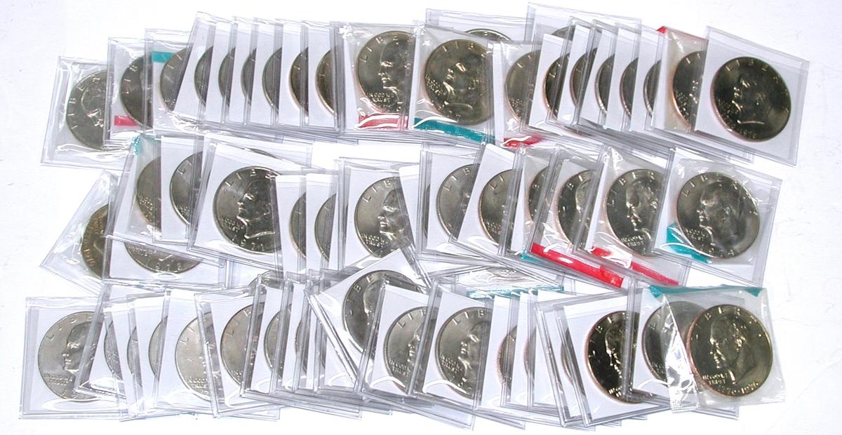 62 CLAD EISENHOWER DOLLARS - 1971 to 1978