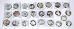 25 ONE TROY OZ .999 FINE SILVER ROUNDS - VARIOUS MAKERS & THEMES