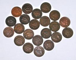 22 INDIAN CENTS - 1875 to 1907