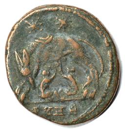 ANCIENT ROME - BRONZE URBS ROMA COIN - ROMULUS & REMUS - 330-346 AD