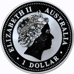 AUSTRALIA - 2000 YEAR OF THE DRAGON 1 OZ SILVER DOLLAR