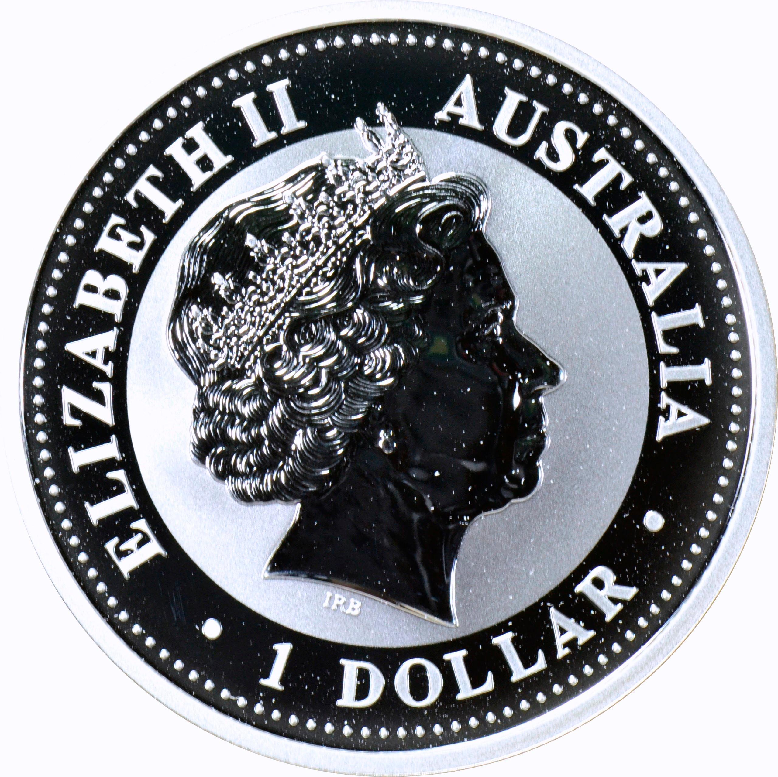 AUSTRALIA - 2002 YEAR OF THE HORSE 1 OZ SILVER DOLLAR