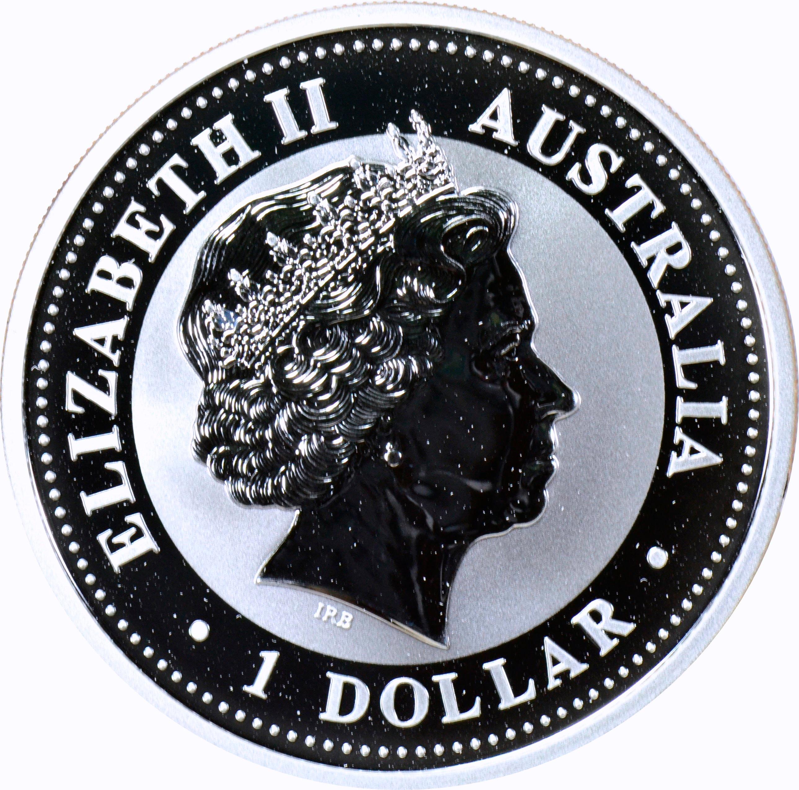 AUSTRALIA - 2002 YEAR OF THE HORSE 1 OZ SILVER DOLLAR