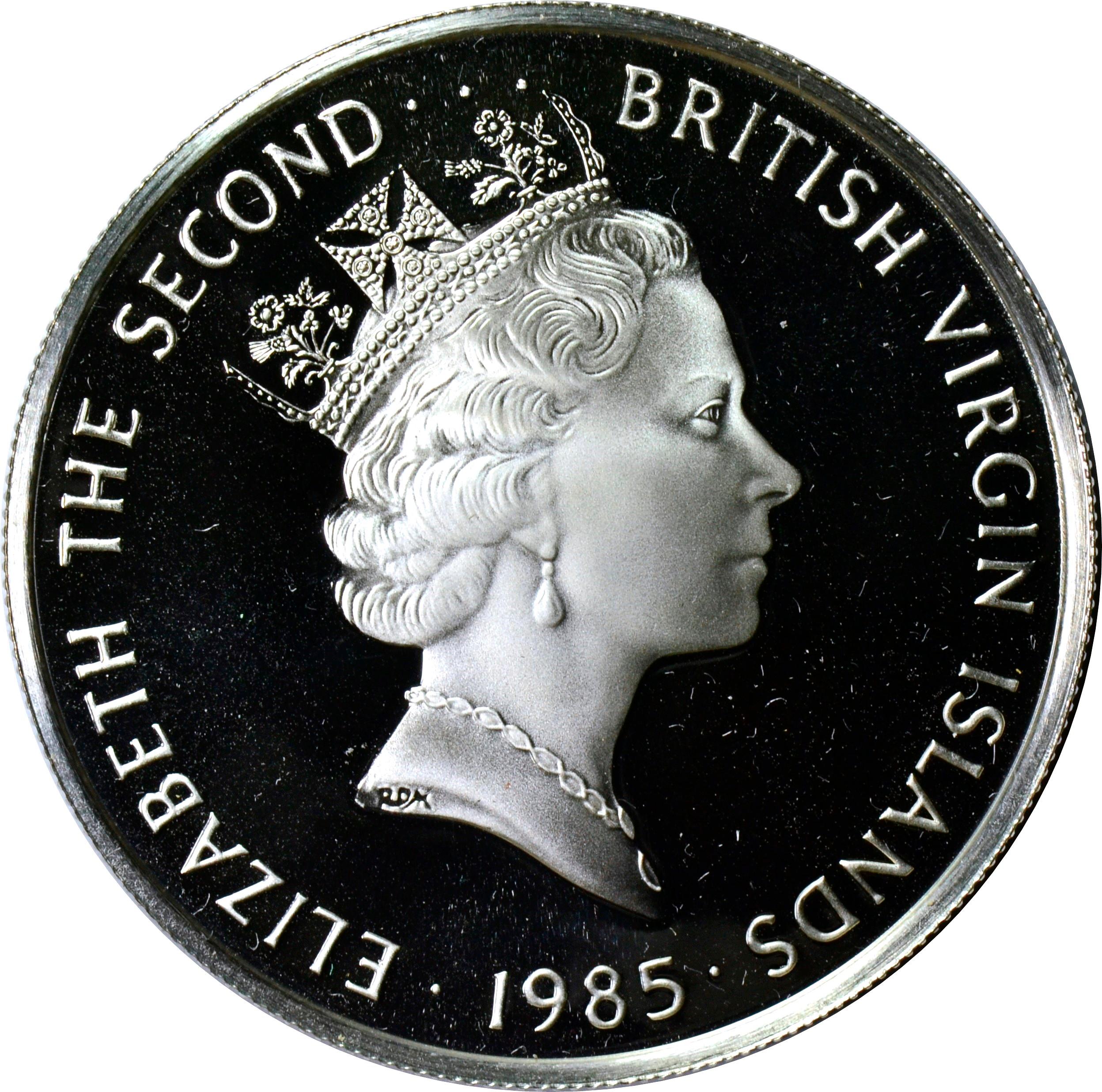BRITISH VIRGIN ISLANDS - 1985 SILVER PROOF TWENTY DOLLARS