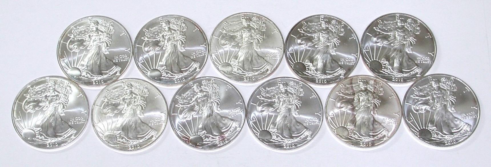 11 - 2010 UNCIRCULATED SILVER EAGLES
