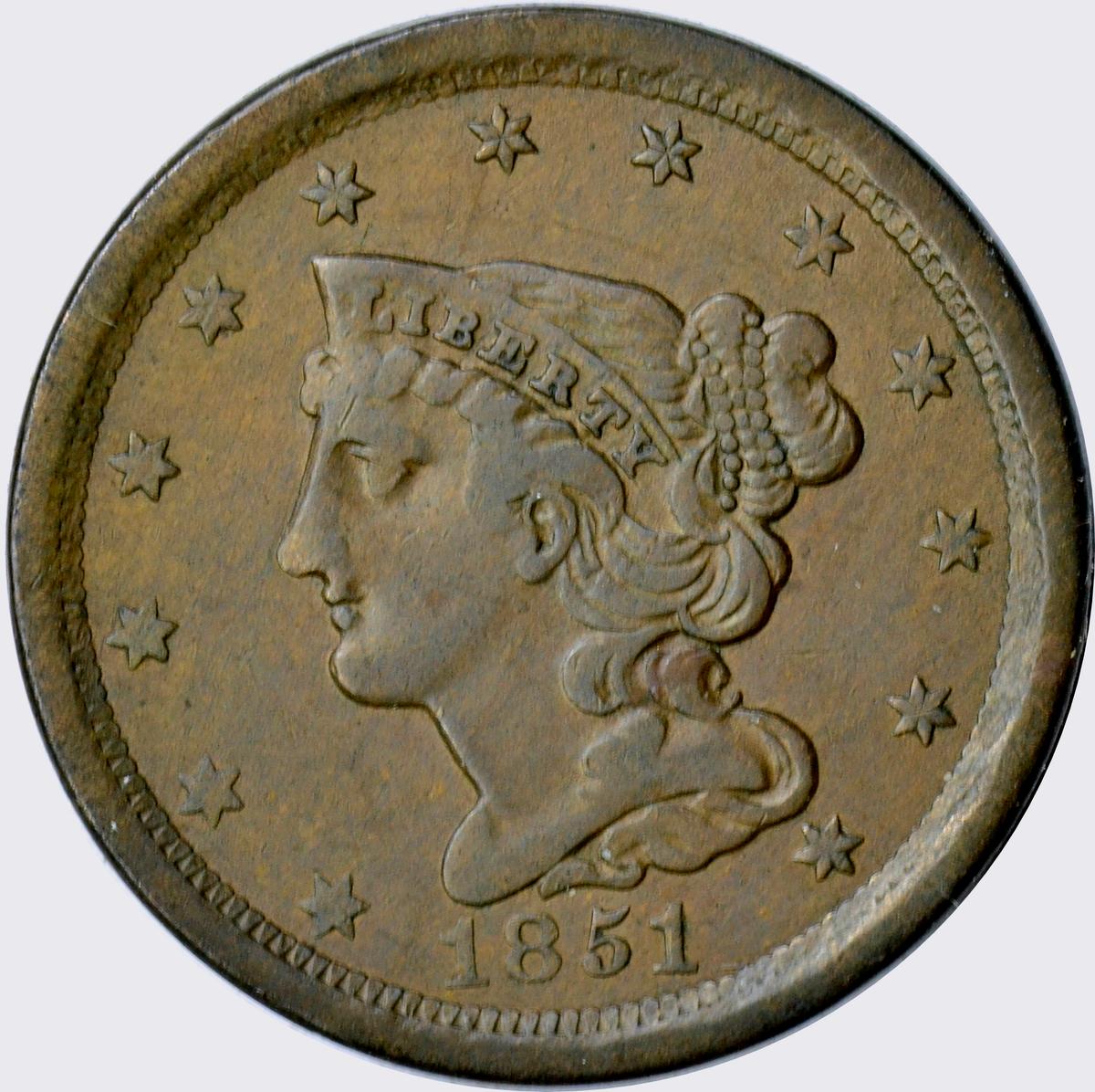 1851 HALF CENT