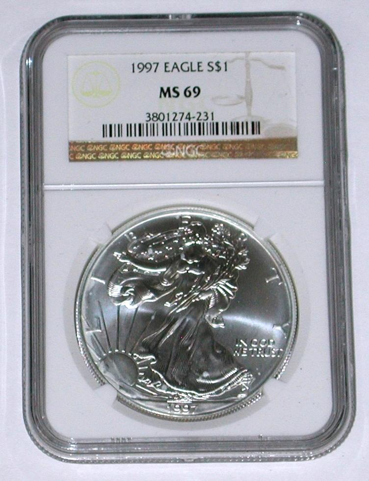 1997 SILVER EAGLE - NGC MS69