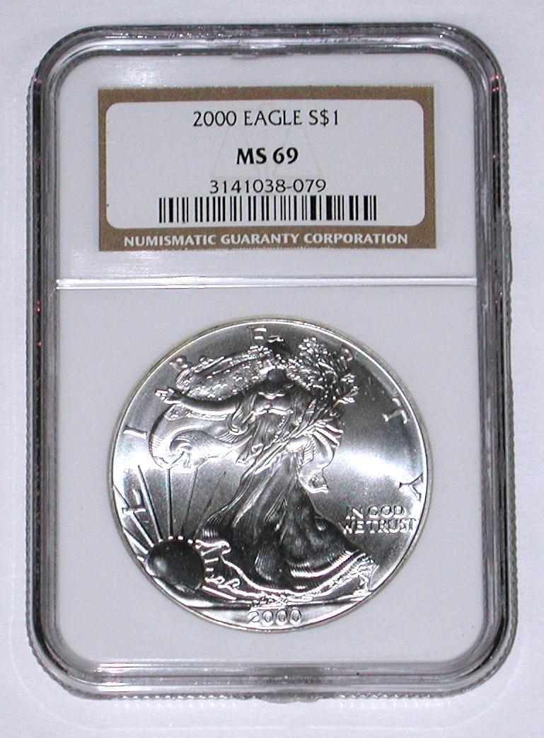 2000 SILVER EAGLE - NGC MS69