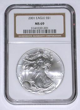 2001 SILVER EAGLE - NGC MS69