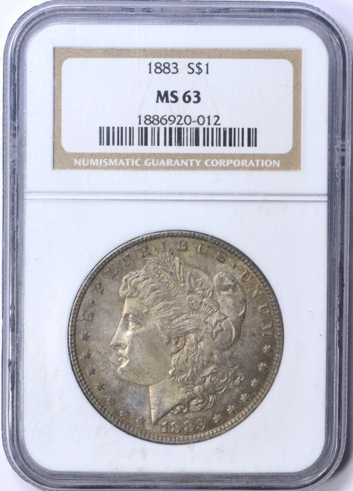 1883 MORGAN DOLLAR - NGC MS63 - TONED