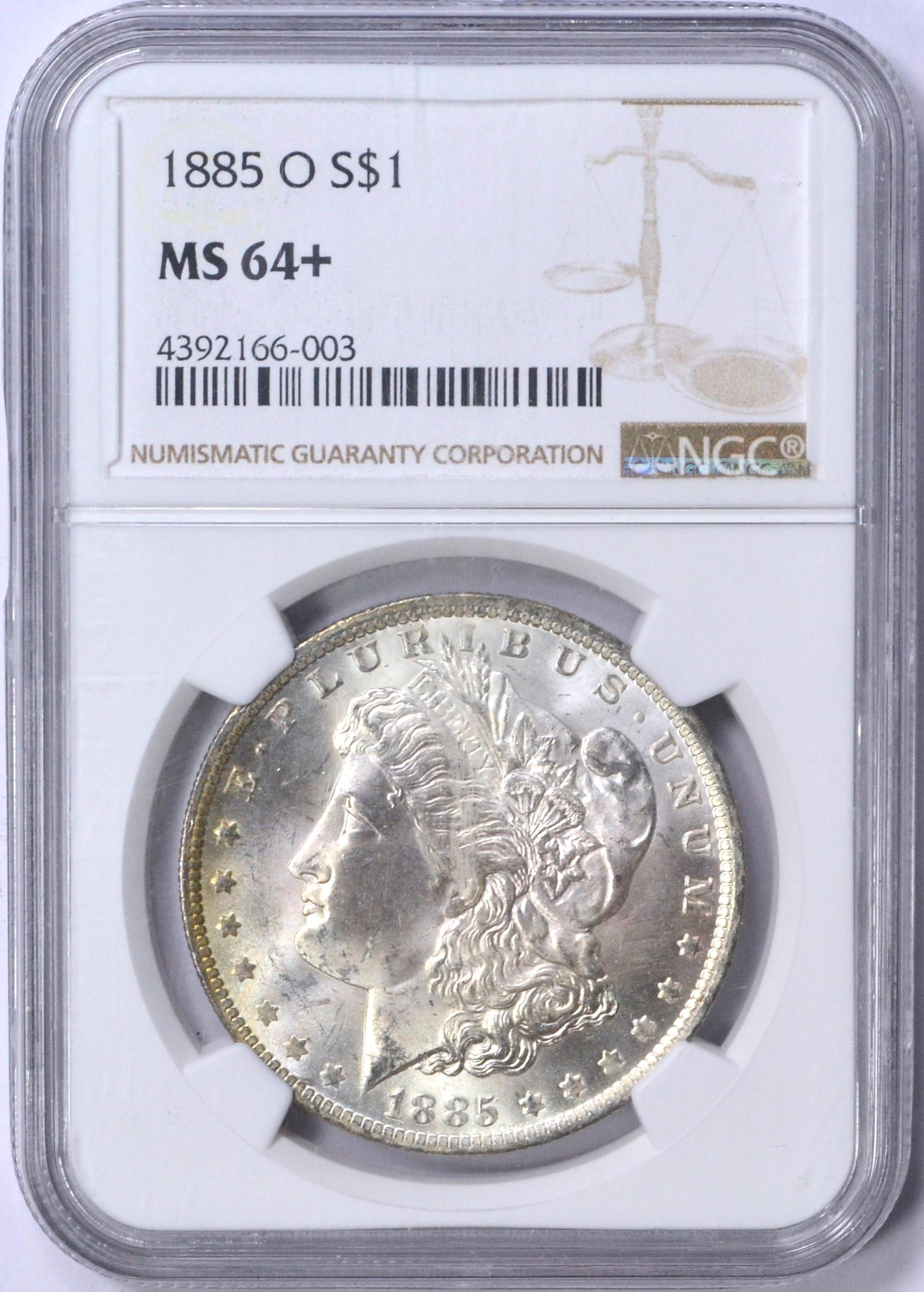 1885-O MORGAN DOLLAR - NGC MS64+