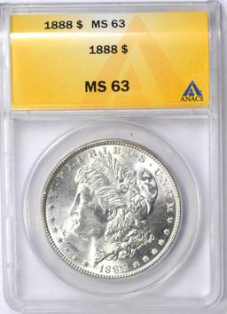 1888 MORGAN DOLLAR - ANACS MS63