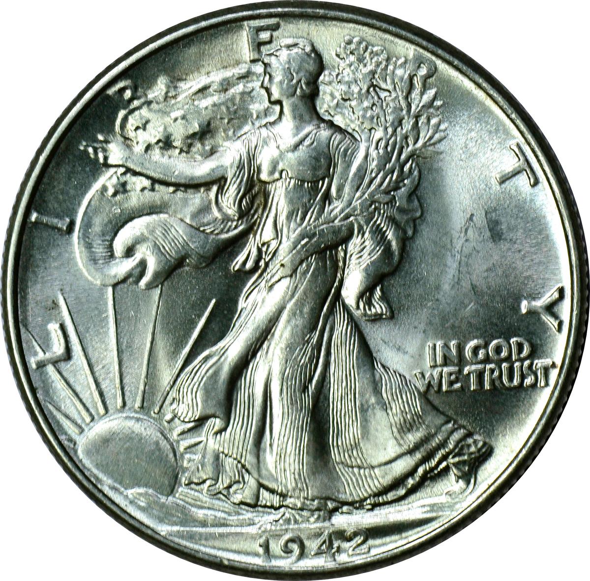 1942 WALKING LIBERTY HALF - UNCIRCULATED