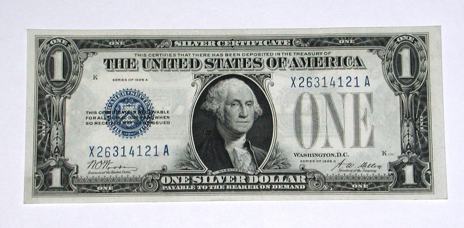 1928A FUNNYBACK $1 SILVER CERTIFICATE - UNCIRCULATED