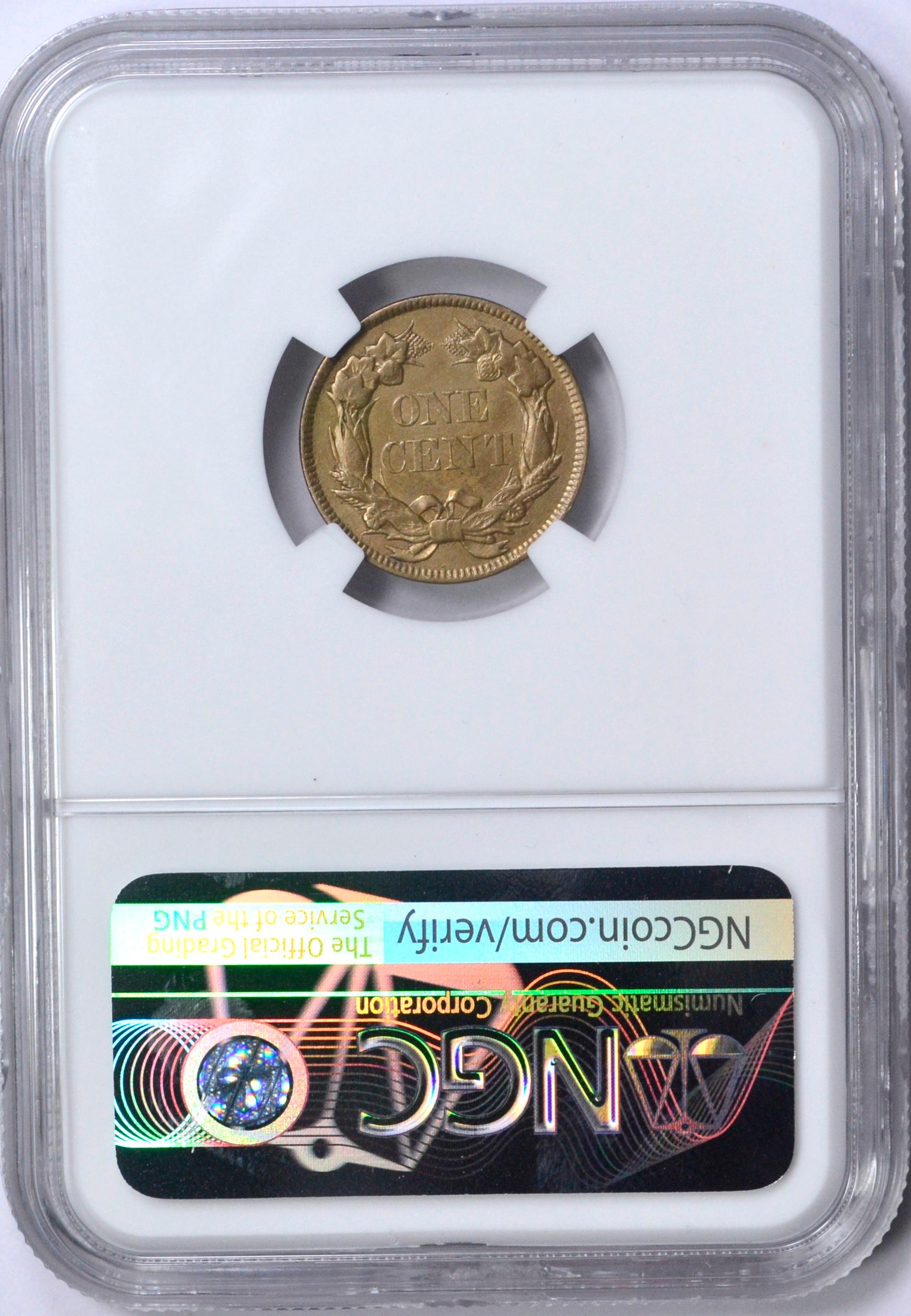 1857 FLYING EAGLE CENT - NGC MS62