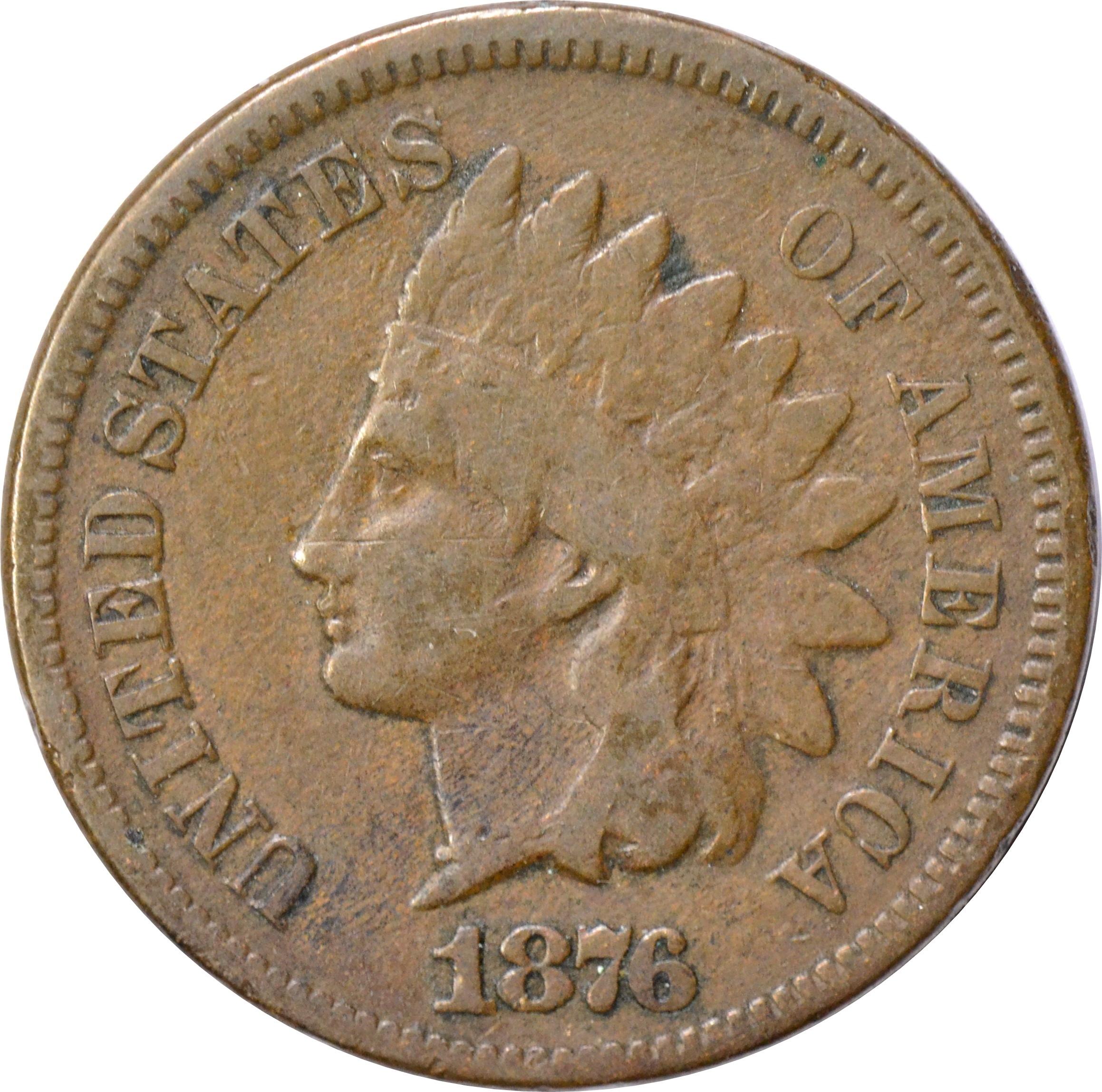 1876 INDIAN CENT