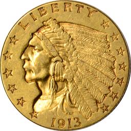 1913 $2.50 INDIAN HEAD GOLD PIECE