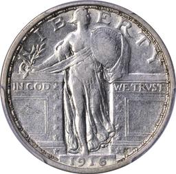 1916 STANDING LIBERTY QUARTER - PCGS AU50 - SECURE HOLDER