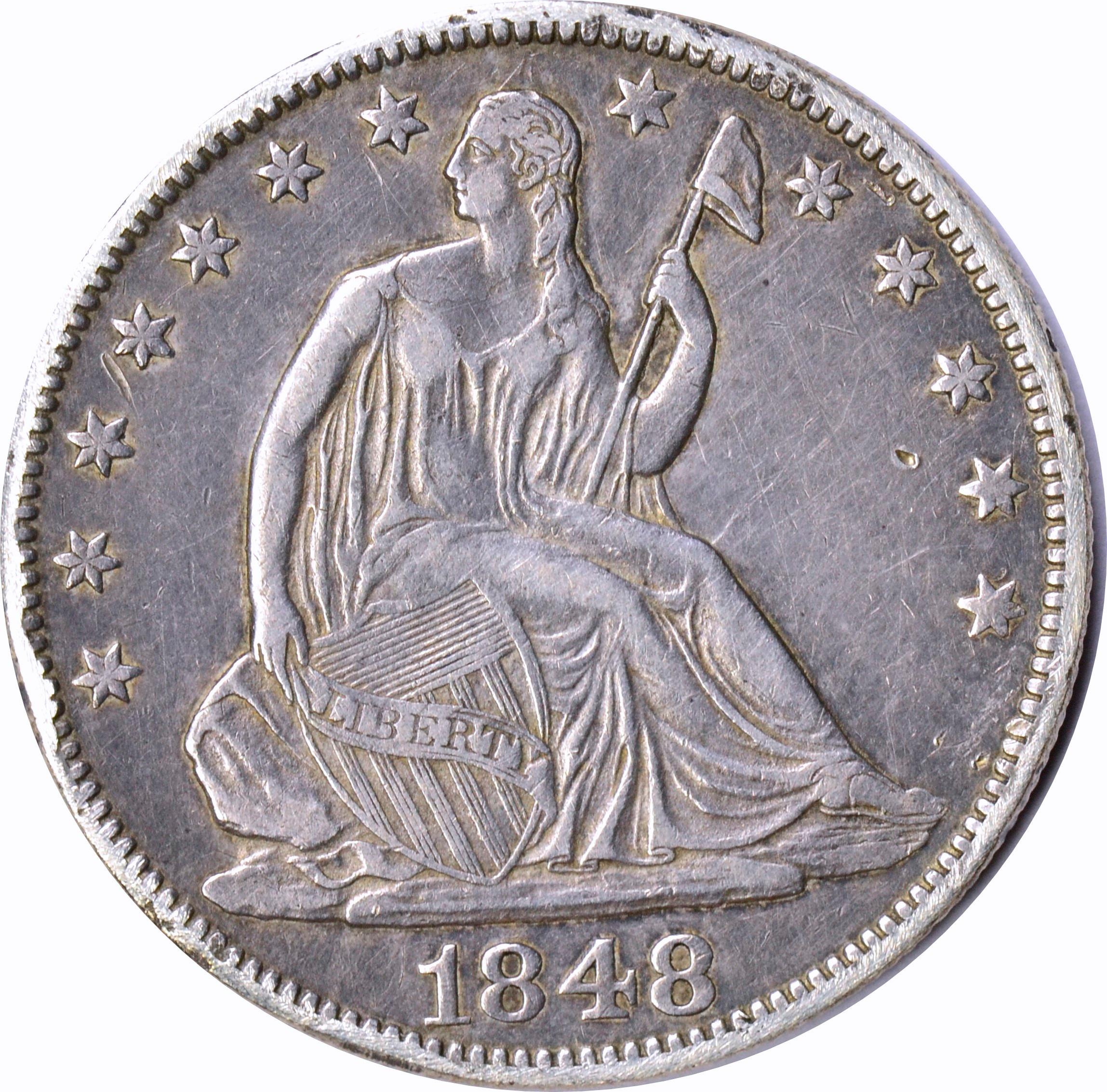 1848-O SEATED LIBERTY HALF