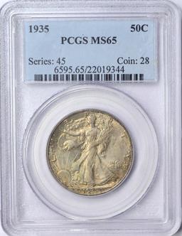 1935 WALKING LIBERTY HALF - PCGS MS65 - TONED